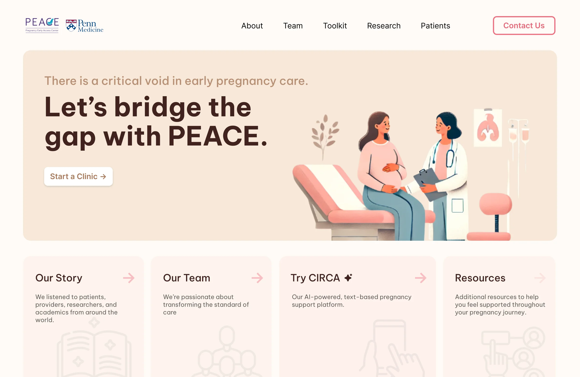 Redesigned PEACE website