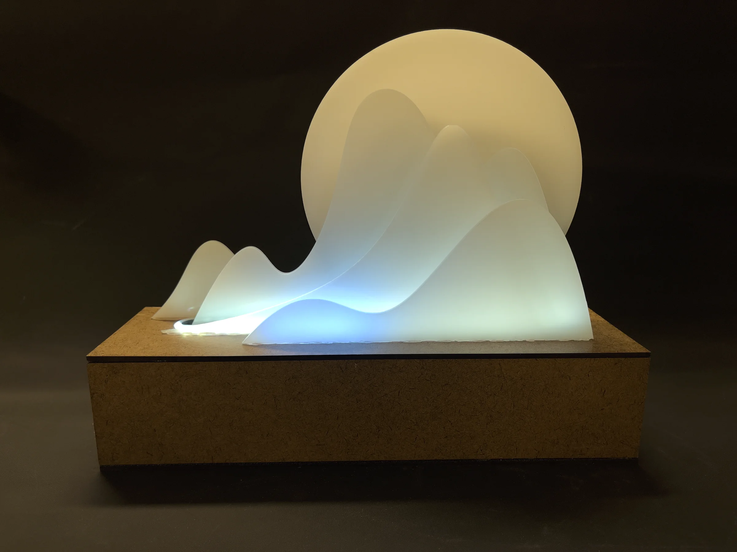 Countdown — landscape layers lighting up