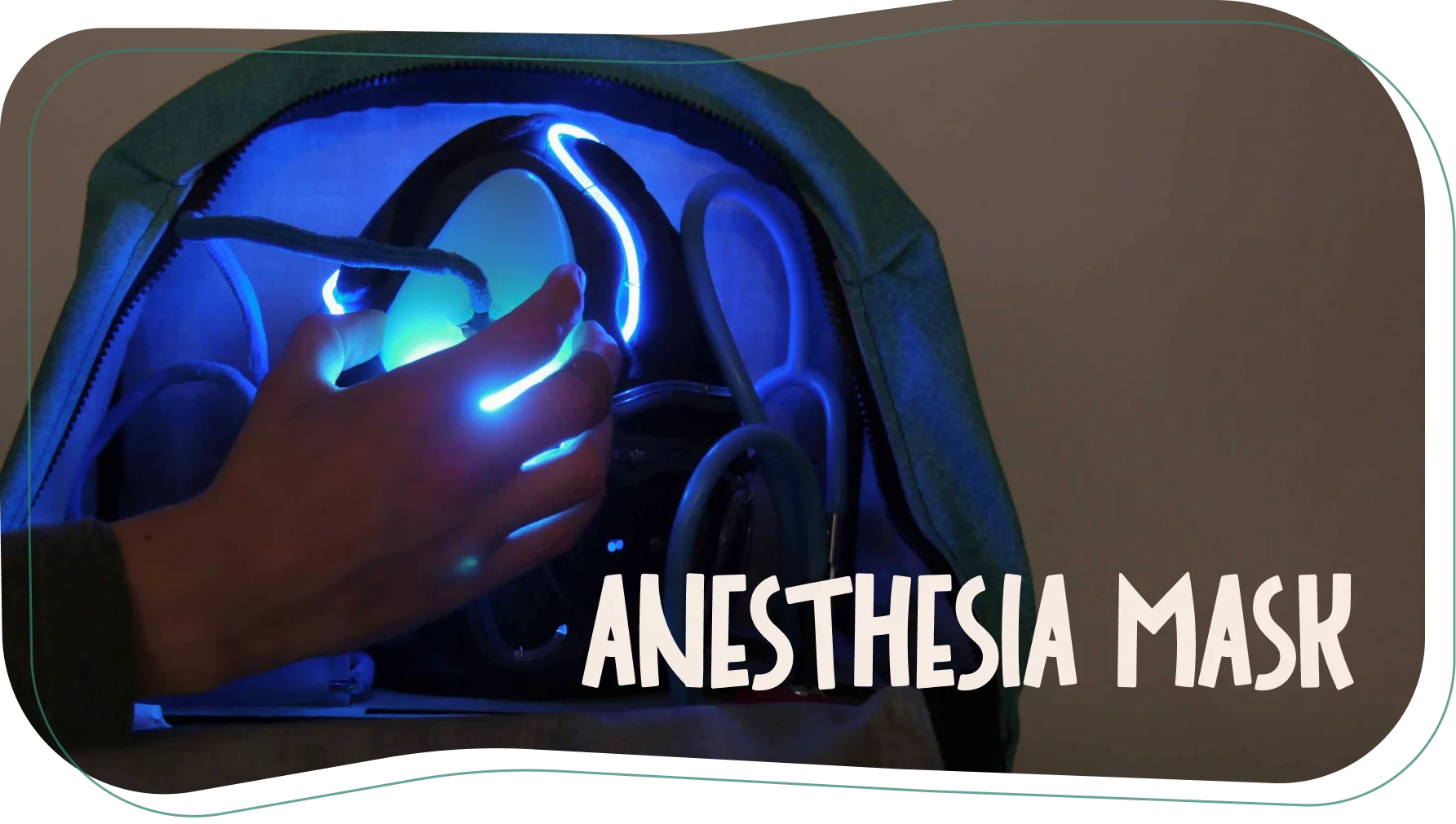 Anesthesia mask triggering breathing light response on the egg