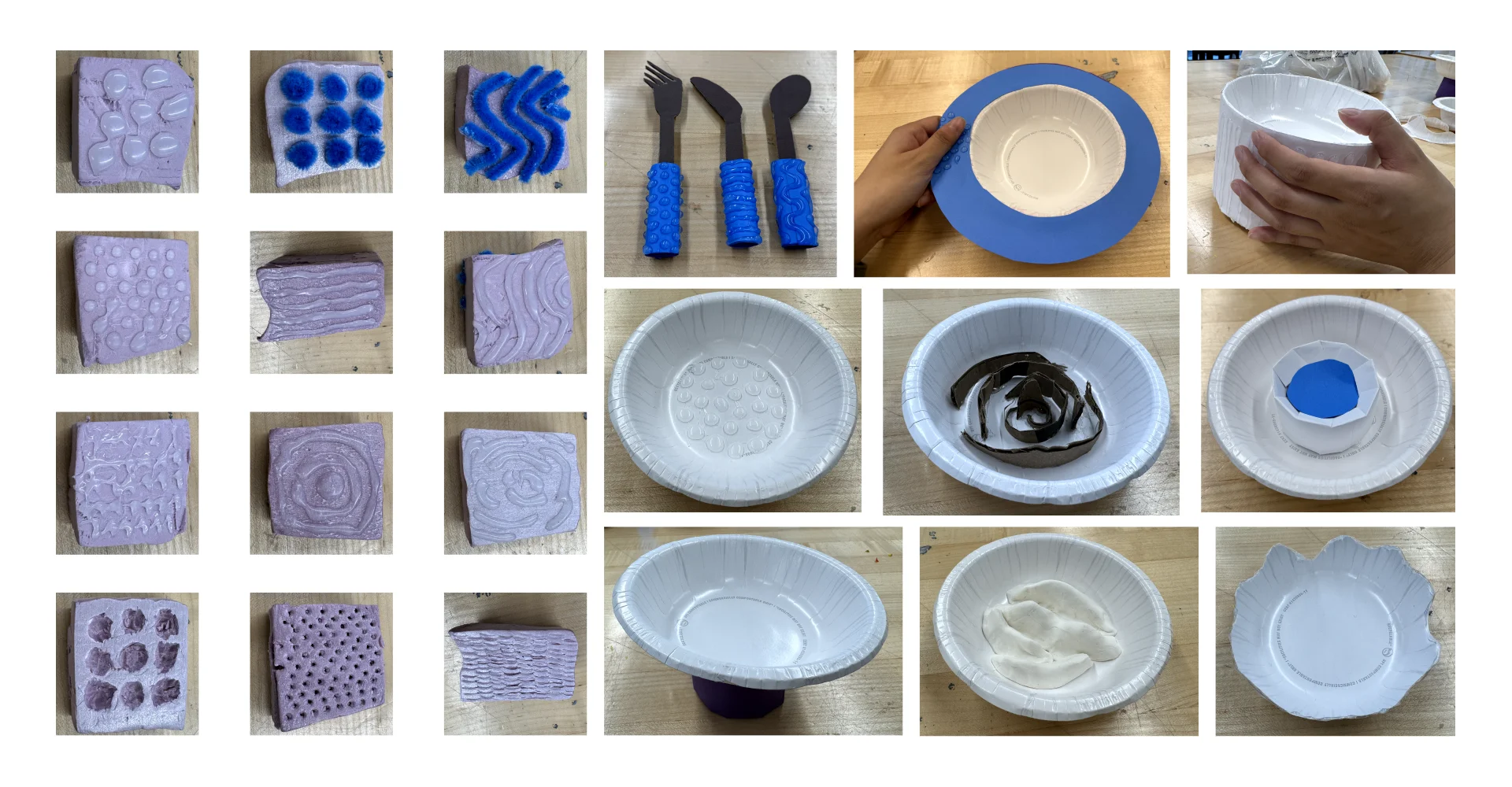 Summitware form exploration models and texture studies
