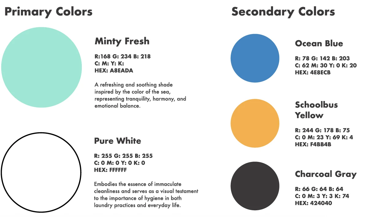 Wash Bus brand color palette