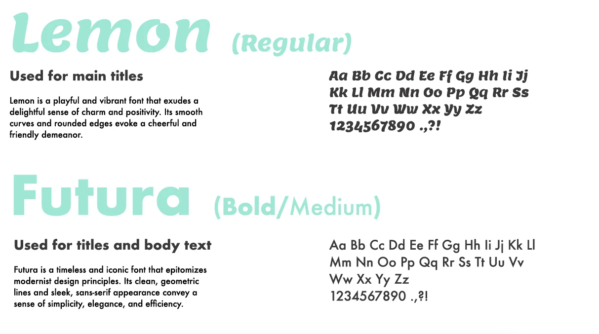 Wash Bus brand typefaces — Lemon and Futura