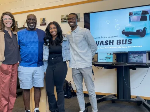 Wash Bus team with Flowing with Blessings